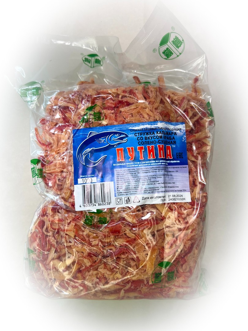 Кальмар стружка со вкусом краба "Розовая" (ПУТИНА) в Новочеркасске